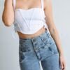 Jean chupin skinny nevado celeste con faja