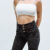 Jean chupin nevado negro con faja