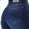 Cómodos shorts de jean azul, tiro alto y elastizados, con pinza trasera. Talles amplios (38 al 56) disponibles. Venta por mayor.